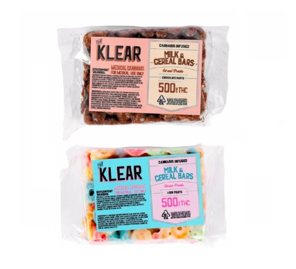 buy Klear Milk and Cereal Bars (500mg THC – 3 options)