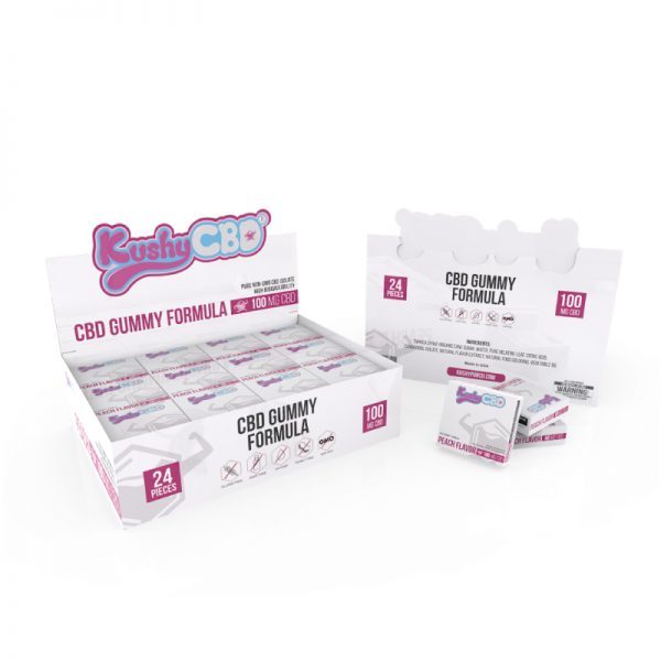 BUY Pure CBD Isolate Peach Gummy – Kushy Punch Edibles (100mg CBD)